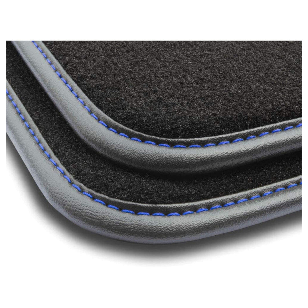 M MOTOS Velours Premium fussmatten Auto kompatibel mit Audi 80 B4 1991-1995 - Premium, Leder, Blau f