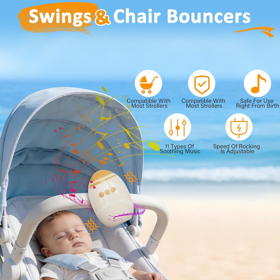 Kinderwagenschaukler, Kinderwagen Schaukler Wiederaufladbar, Einschlafhilfe Baby, Tragbare Schlafhil