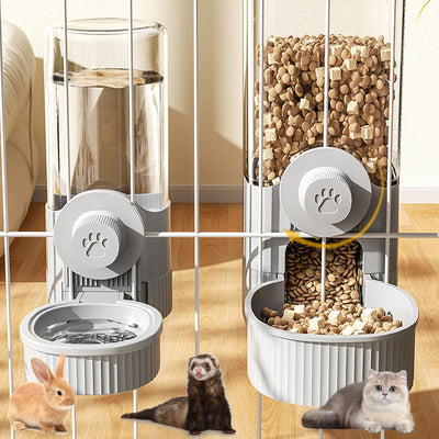 Katzenwasserspender, automatischer Katzenfutter 2PCs Katzenwasserspender und Lebensmittelspender Kei