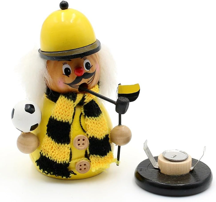 Räuchermann - Kugelfigur - Fussballer schwarz-gelb, Schwarz/Gelb