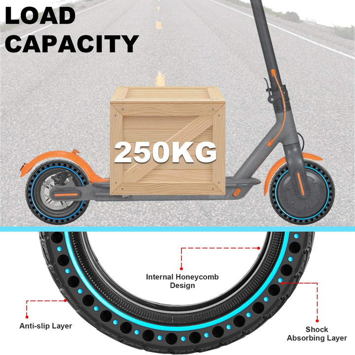 Monuary 2PCS E Scooter Reifen 8 1 2 x2 Vollgummi, 50/75-6.1 Vollgummireifen, Reifen Vollgummi 8,5 Zo