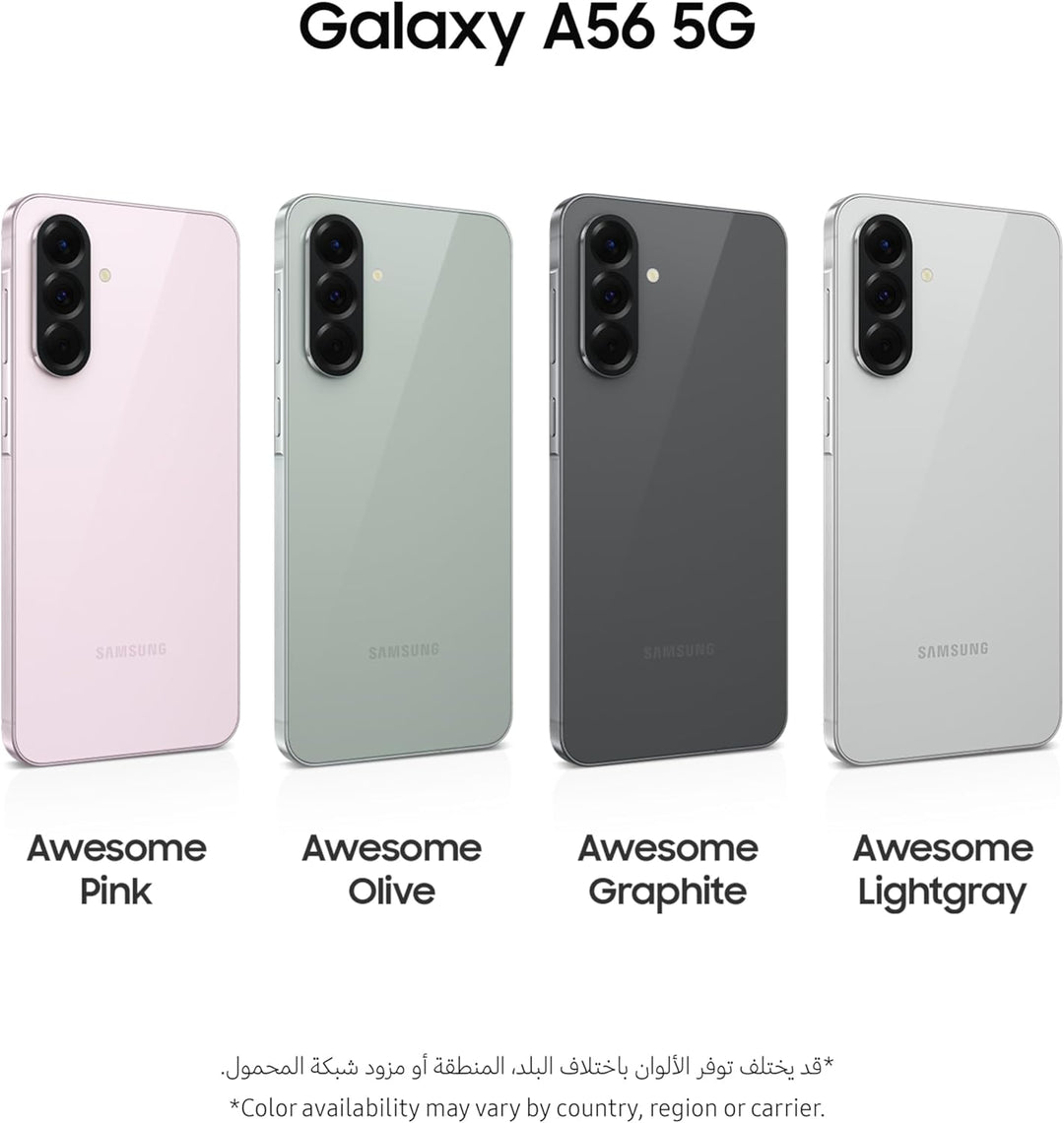 Samsung Galaxy A56 5G, Smartphone Android, 256 Go de stockage, 8 Go de RAM, Graphite, 6 mises à Nive