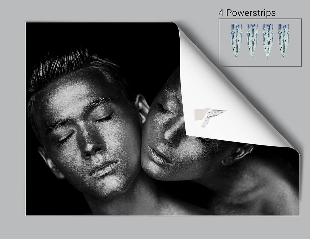 wandmotiv24 Poster als Wanddeko, Grösse Din A0, sinnliches Paar Foto, Models, Schwarz Weiss, Silber,