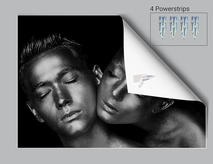 wandmotiv24 Poster als Wanddeko, Grösse Din A0, sinnliches Paar Foto, Models, Schwarz Weiss, Silber,