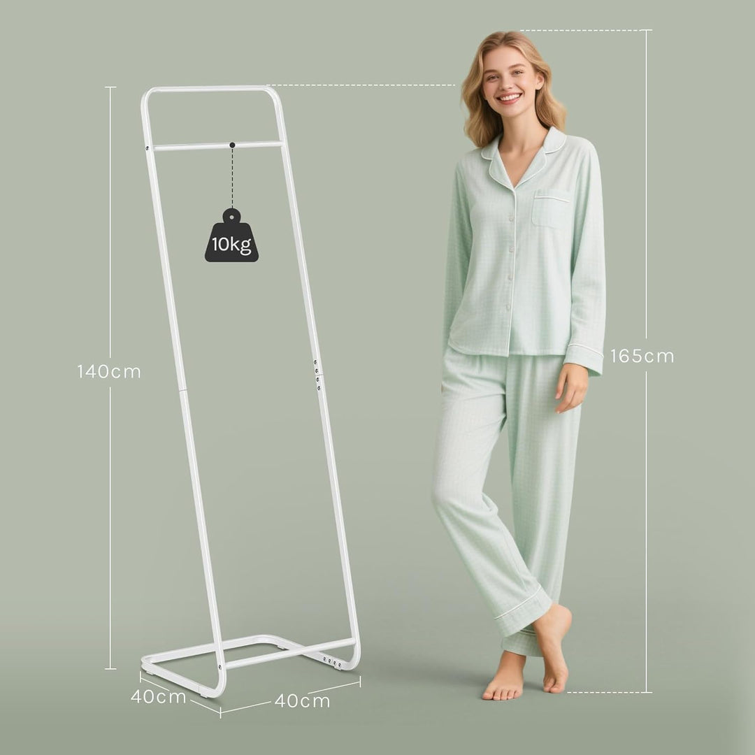 WOLTU Kleiderständer, Garderobenständer L Form, Jackenständer platzsparend, schmale Standgarderobe,