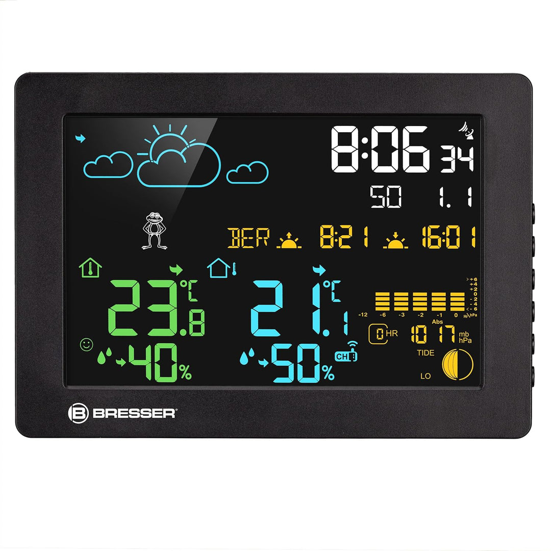 Bresser MeteoTemp Baro HZ Farbwetterstation - Ihr täglicher Begleiter für präzise Wettervorhersage,