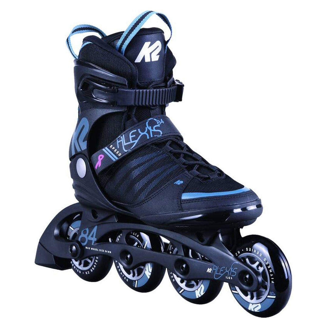 K2 Alexis 84 Speed ALU Inline Skate Black/Petrol Schwarz Black Steel Blue 001 EU: 39.5 (UK: 6 / US: