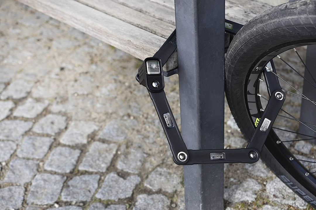 BURG-WÄCHTER Faltschloss, Fahrradschloss mit Halterung und Schlüssel, E-Bike, aufbohrgeschützt, hohe