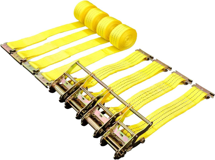 4 Stück 5000kg 4m Spanngurte mit Ratsche und Haken 2 teilig zweiteilig Ratschengurte Zurrgurte 50mm