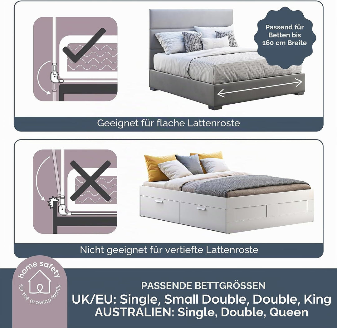 Dreambaby G7760 Prag Kleinkinder Bettgitter – Faltbar &amp; Tragbar – Geeignet für Flach- &amp; Lattenrostbe