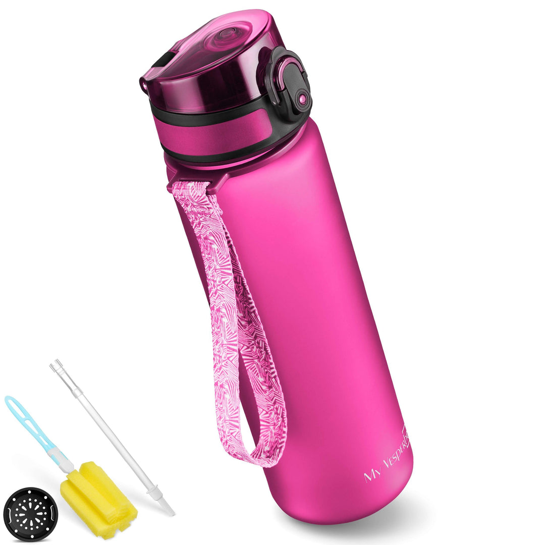 My Vesperbox® Trinkflasche Kinder [500ML] - Wasserflasche Kohlensäure Geeignet & Auslaufsicher - Wat