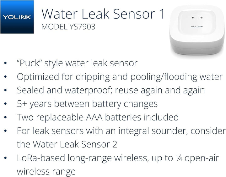 YoLink Smart Home Starter-Set: Wassersensor 3er-Pack & Hub Kit – Sensor kompatibel mit Alexa und IFT