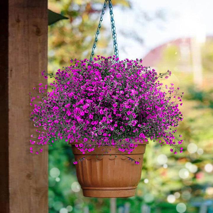 12 Bündel Künstliche Blumen Aussen Kunstblumen Wetterfeste Balkonpflanzen Künstliche Sträucher Büsch