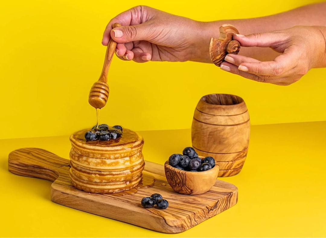 SOLTAKO Olivenholz Honigtopf/Honigbehälter Honey