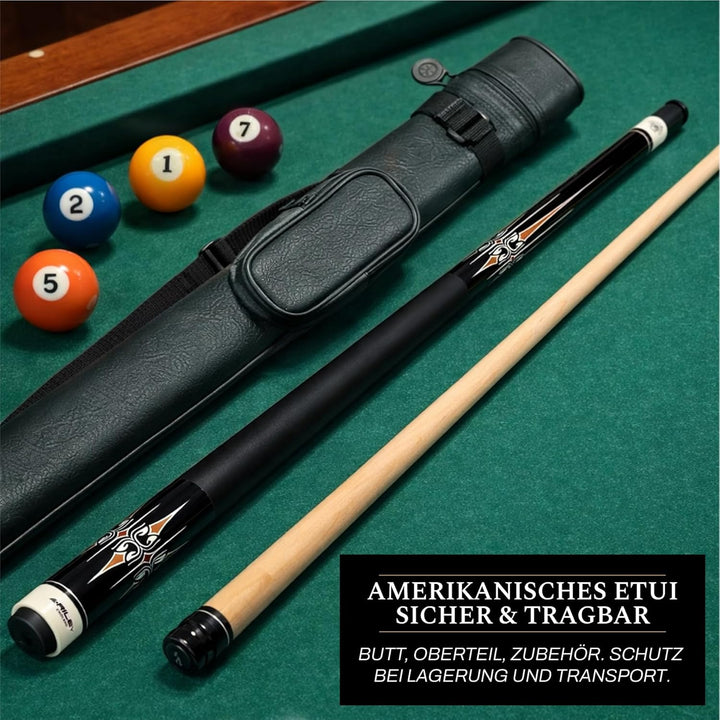 Riley Centurion American Billardqueue mit Kunstledergriff, 147 cm, 13 mm Spitze (P4C) P5C mit Koffer