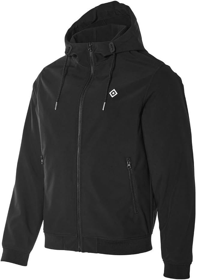Hamburger SV HSV Jacke Finley Softshelljacke Schwarz mit Kapuze + FanEmotion Flaschenöffner L Schwar