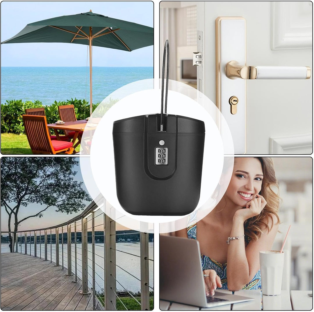 Beach Lock Box, Tragbarer wasserdichter Schlüsselschlosskasten Safe mit abnehmbarem Kabelgriff, 2L S