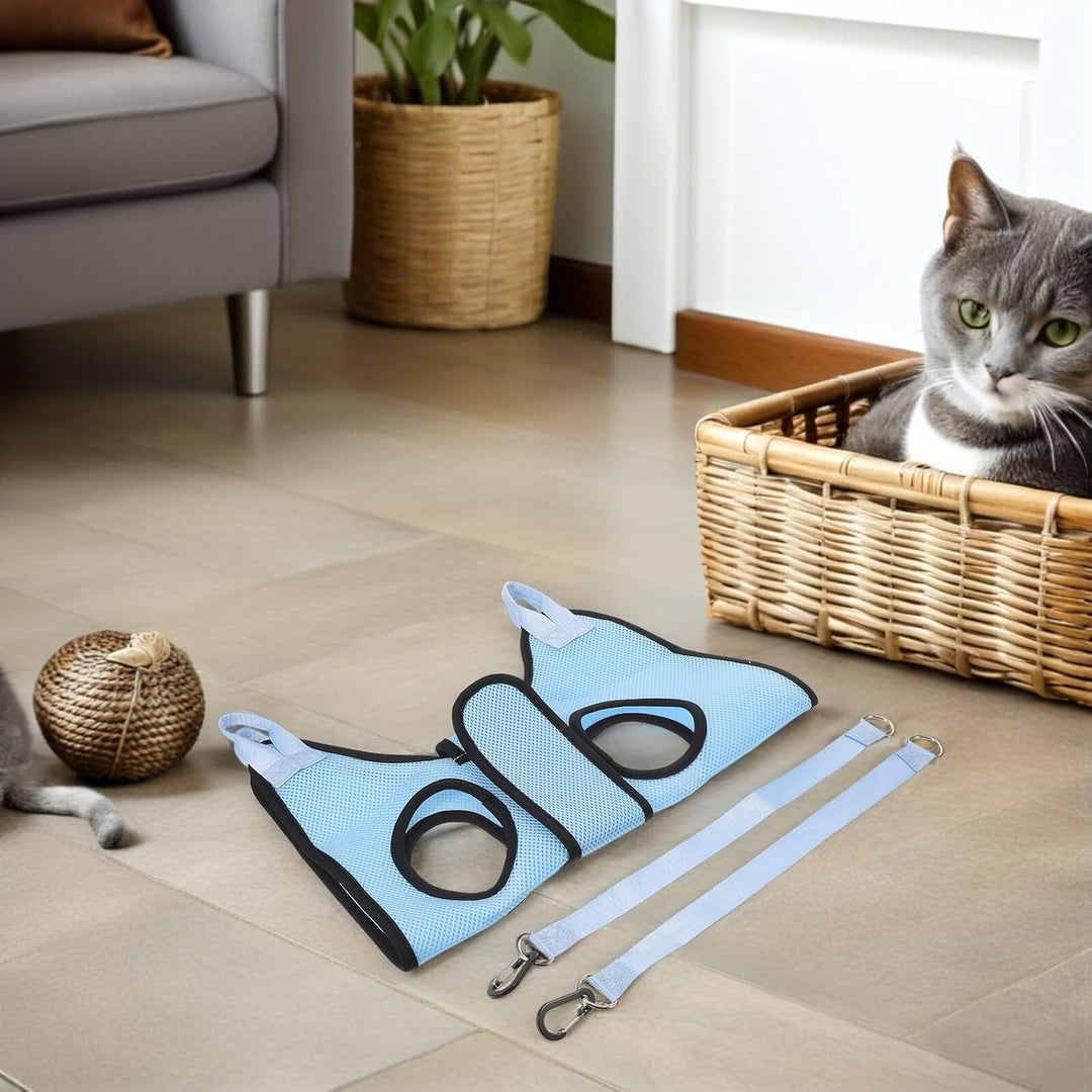 BESTonZON Katzenpflege Hängematte Bissfestes Netzgewebe Pflegehalter für Katzen und Hunde 11–20 Kg S