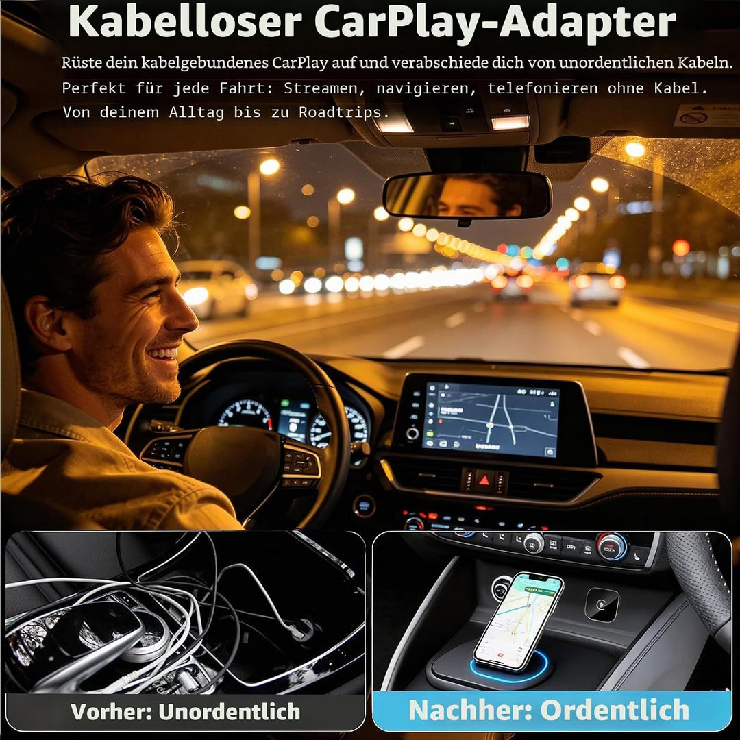 2 in 1 für Apple CarPlay &amp; Android Auto Wireless Adapter, Car Play Adapter Auto für iPhone iOS 10+ &amp;