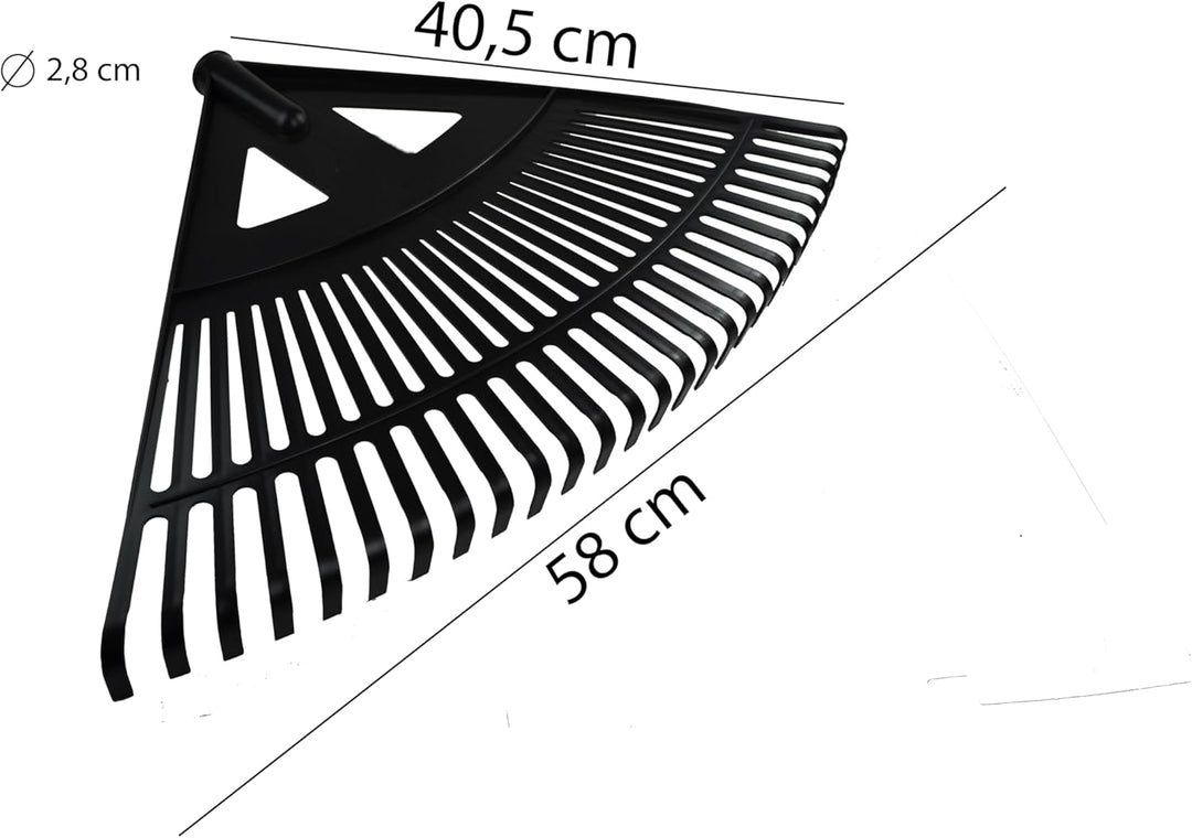 2X Gartenrechen, Extra Breit XXL, Schwarz Rechen, Laubbesen Laubrechen Laubfeger aus Kunststoff, 58