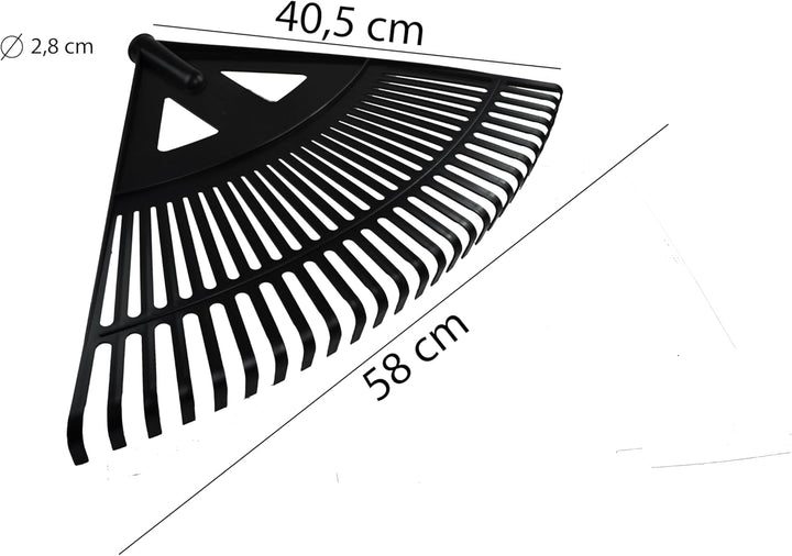 2X Gartenrechen, Extra Breit XXL, Schwarz Rechen, Laubbesen Laubrechen Laubfeger aus Kunststoff, 58