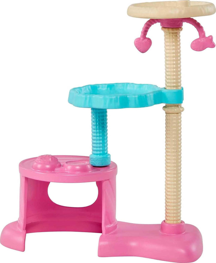 Barbie HHB70 - Kätzchen Kratzbaum-Spielset mit Puppe (brünette Haare) und 5 Katzen, inklusive Pflege