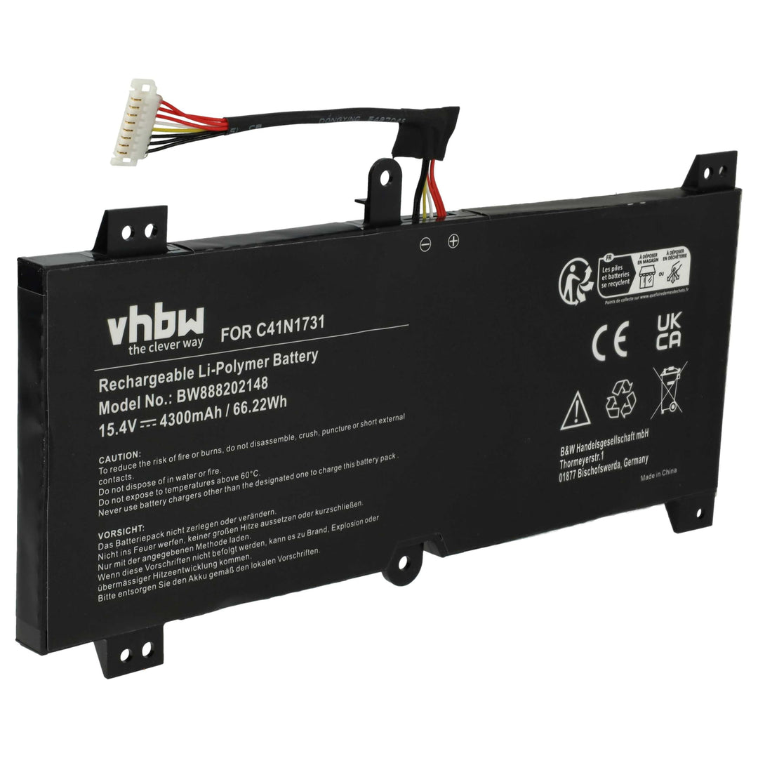 vhbw Akku kompatibel mit Asus Rog Strix Scar II GL704GW-DS76, Strix Scar II GL704GW-EV001T Notebook