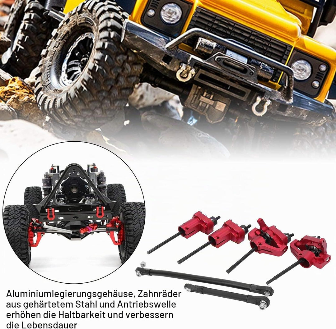 Dilwe Vordere ＆ hintere Portalachse mit Lenkgetriebewelle Geeignet für axiales SCX10 II 90046 90047