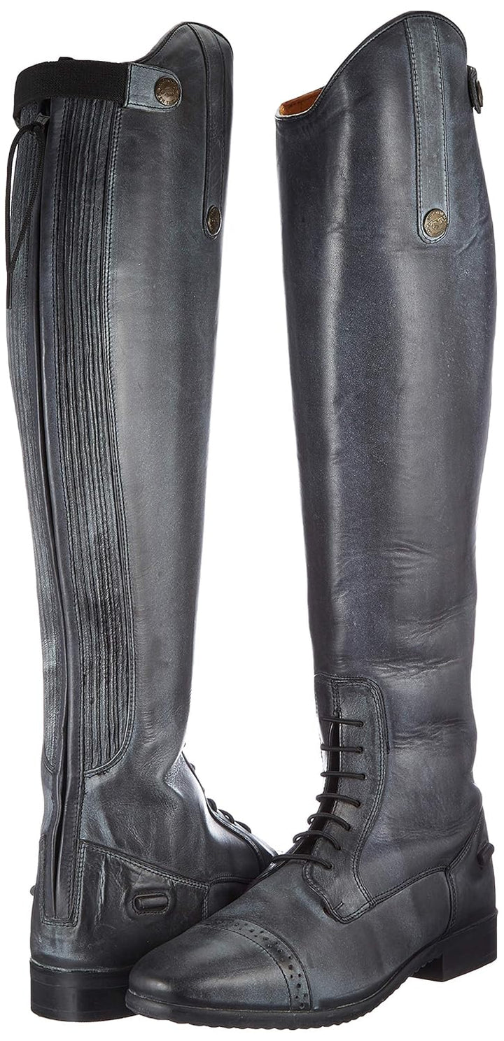 HKM Erwachsene Reitstiefel-Valencia, Langlänge/enge Weite9195 Hose, 9195 schwarz/Grau, 39, Schwarz G
