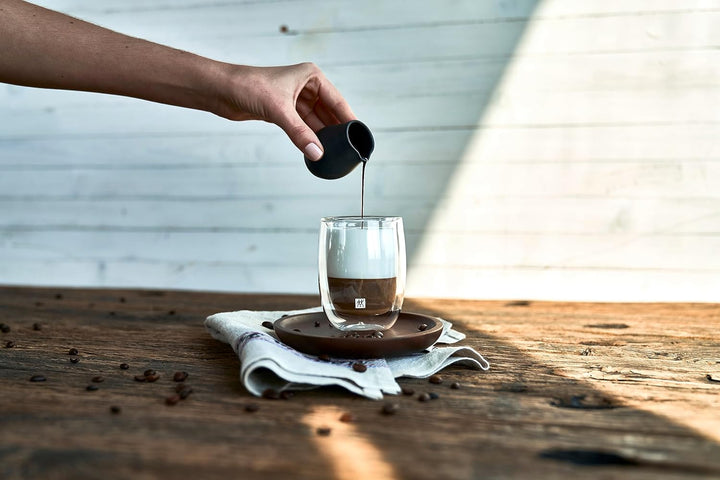 ZWILLING Sorrento Doppelwandige Kaffee-Gläser, 2x200 ml, Borosilikatglas, Thermogläser, hitzebeständ