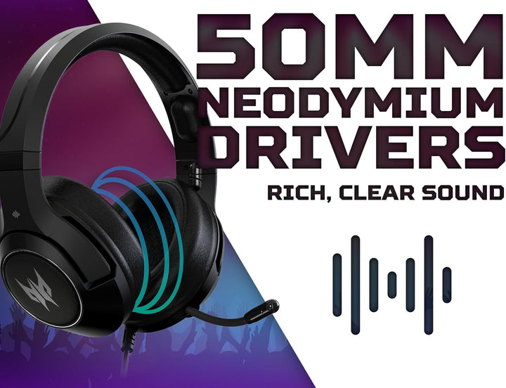 Predator Galea 350 Gaming Headset (TrueHarmony Soundscape-Technologie, 7.1 Virtual Sound, omnidirekt