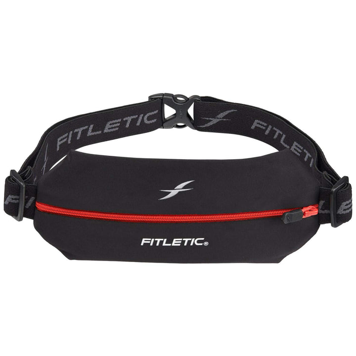 Fitletic Mini Sport Belt – Gürtel für Running Stretch Schwarz / Rot, Schwarz / Rot