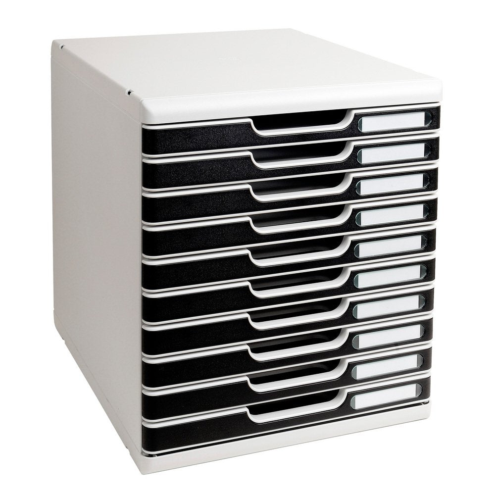 Exacompta 302014D Modulo Ablagebox, 350 x 288 x 320 mm, mit 10 Schubladen, ideal für Dokumente DIN A