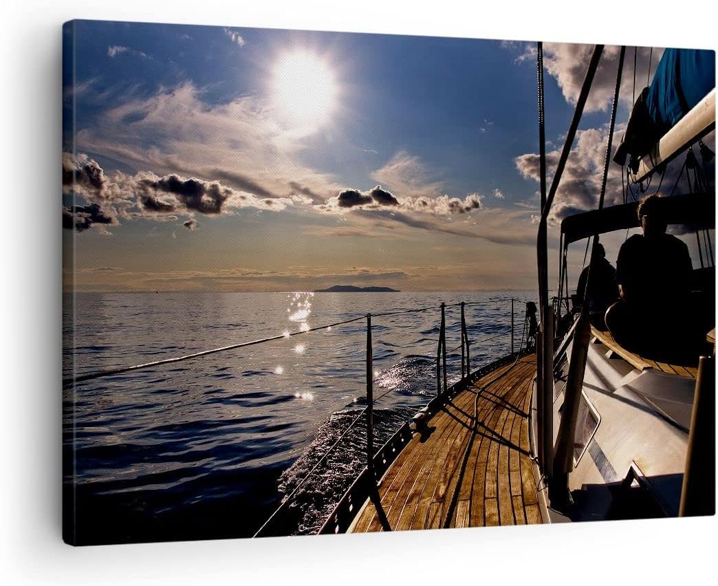 Bilder auf Leinwand Kroatien Yacht Segeln Segelboot Leinwandbild 70x50cm Wandbilder Dekoration Wohnz