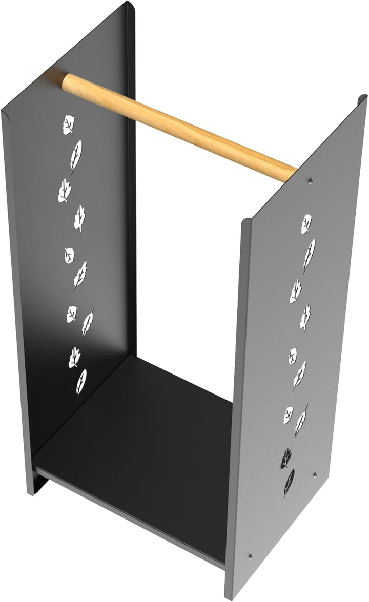 teileplus24 BHS8 Kaminholzregal Innen Aussen | Brennholzregal Metall | Kaminholzkorb | Industrial Lo