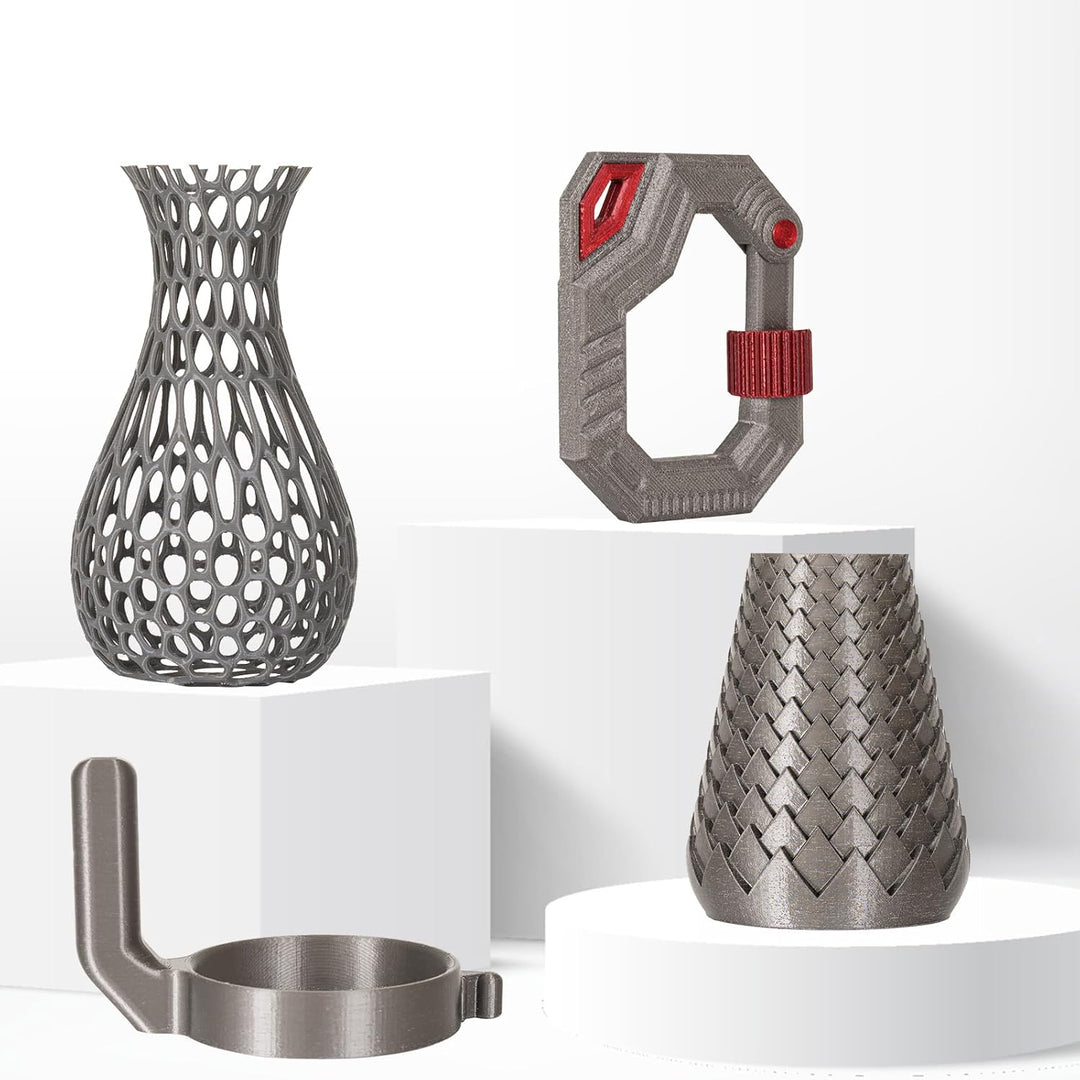 TRONXY PETG Filament 1,75 mm, Metall Hellgrau 3D-Drucker Filament Genauigkeit +/- 0,05 mm, 1 kg Spul