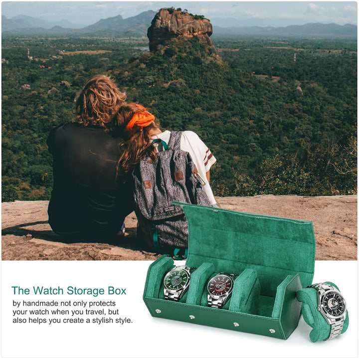Hiram Hexagon Uhr Roll Case Leder Sechseck 3 Uhr Travel Case Uhren Aufbewahrungsbox Schutz Organizer