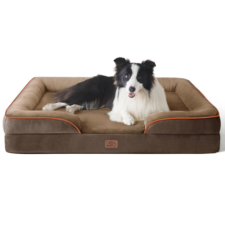 BEDSURE orthopädisches Hundebett Ergonomisches Hundesofa - 89x63 cm Hundecouch mit eierförmiger Kist