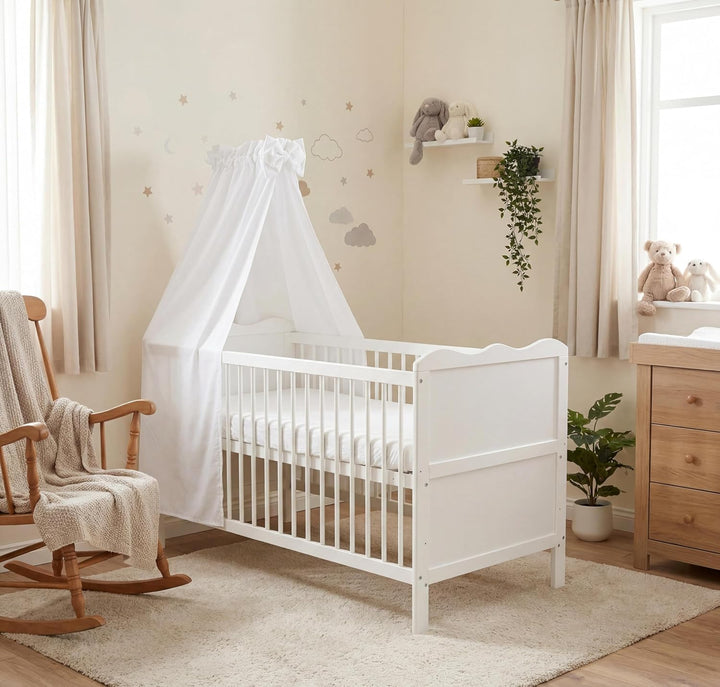 TupTam Babybett Himmel mit Schleifchen, Farbe: Weiss, Grösse: ca. 160x240 cm H240 x B160 cm (1er Pac