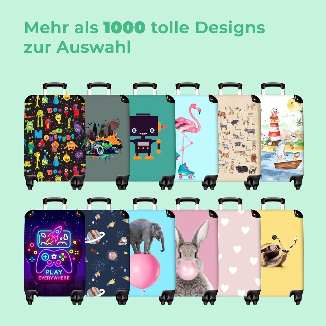 NoBoringSuitcases.com® Reisekoffer Kinderkoffer Mädchen Hartschalenkoffer Gross Trolley Gepäck Koffe