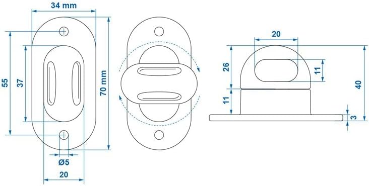 8er Set Drehverschluss Kunststoff für Ovalösen – Planendrehverschluss für Anhänger, Plane, Boot & LK
