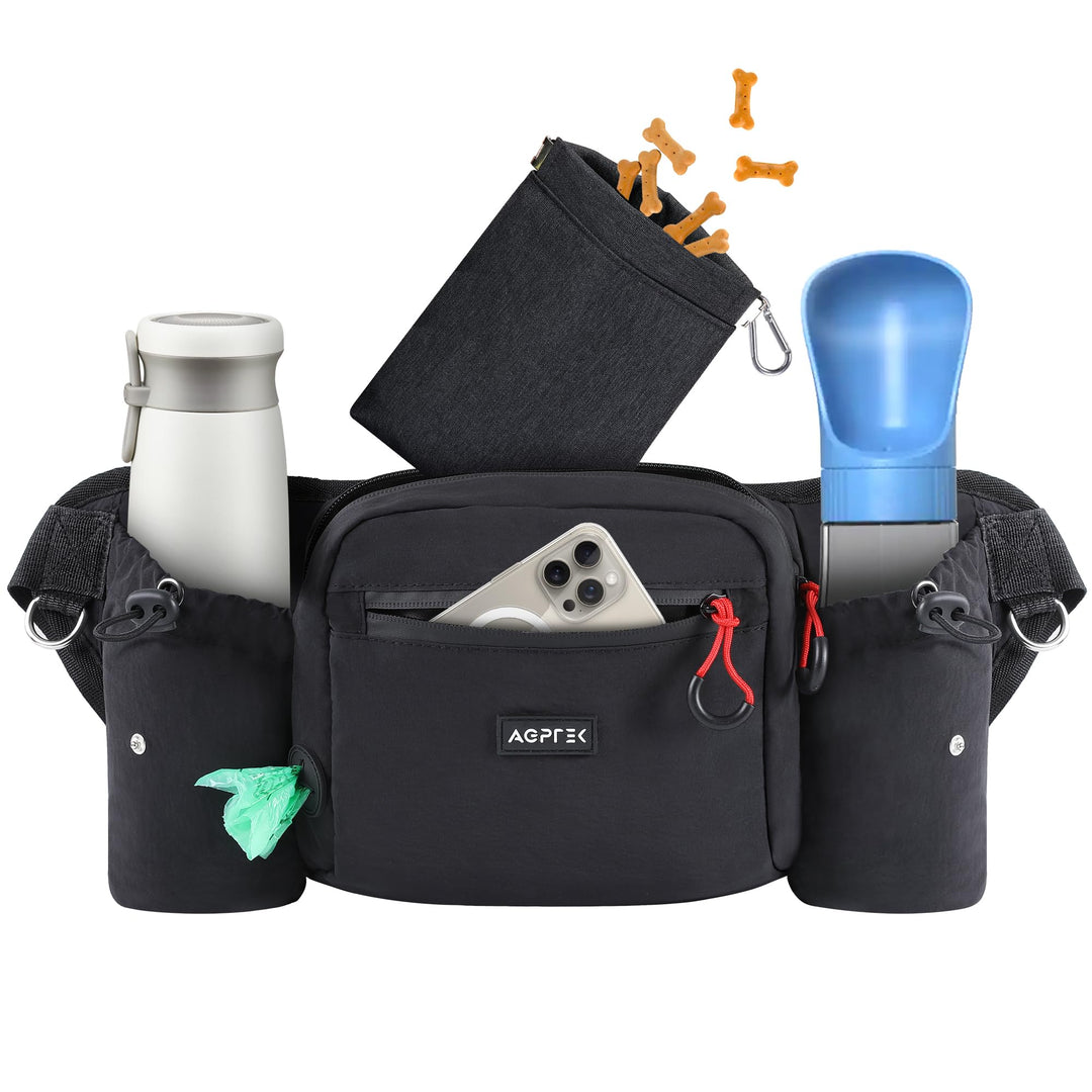 AGPTEK Bauchtasche mit Leckerli-Tasche, Futterbeutel Hunde, Leckerlibeutel für Hunde, leichte Gürtel