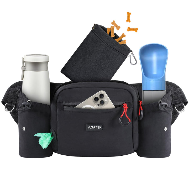 AGPTEK Bauchtasche mit Leckerli-Tasche, Futterbeutel Hunde, Leckerlibeutel für Hunde, leichte Gürtel