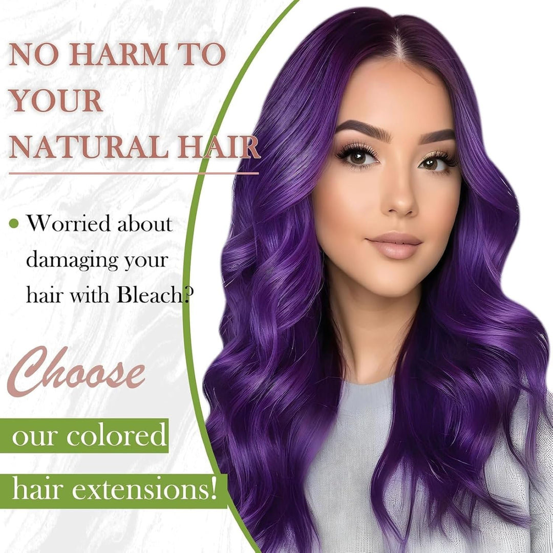 RUNATURE Lila Microringe Haarverlängerung mit Microbead 16zoll/40cm Remy Extensions Microring Microl