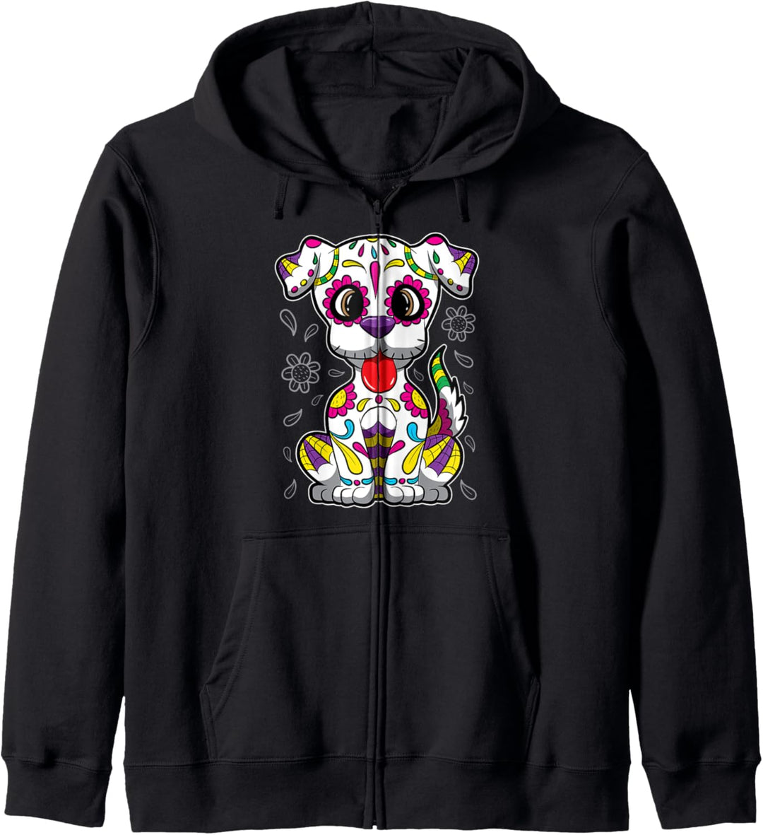 Zuckerschädel Welpe - Tag des Toten Hundes - Calavera Welpe Kapuzenjacke