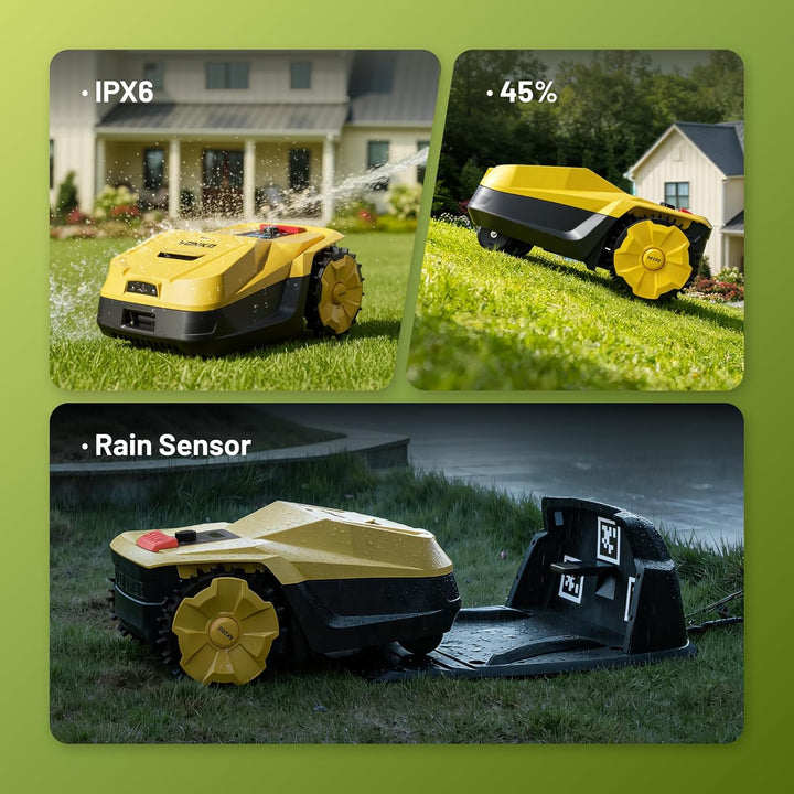 VONKO M200 Mähroboter ohne Begrenzungskabel, RTK + Vision Navigation, Empf. 1500 m², KI-gestützte au