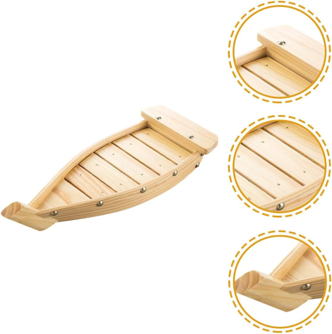 TOPPERFUN Holz Sushi Boot Sashimi Servierplatte Kreatives Schiff design für Restaurant Hotel Familie