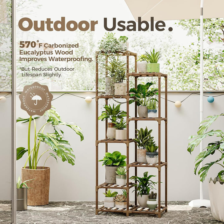 Bamworld Pflanzenständer für Zimmerpflanzen Outdoor Eckpflanzenregal Blumenständer für Wohnzimmer Ba