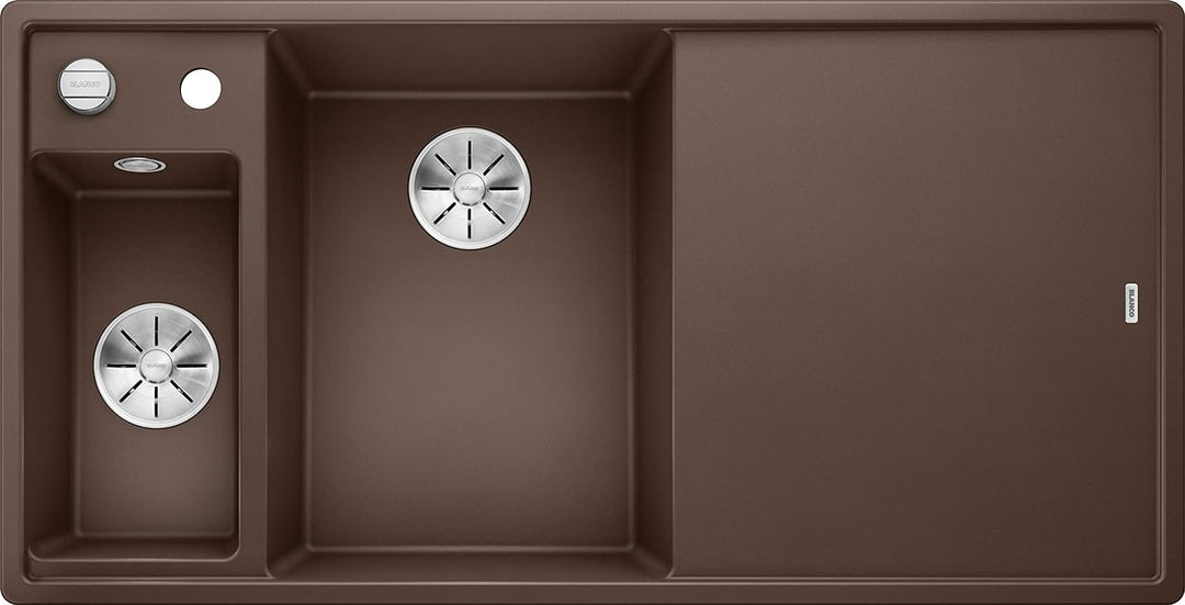 BLANCO AXIA III 6 S | SILGRANIT cafe | Einbauart: Einbau von Oben | Hauptbecken links | mit Glasschn