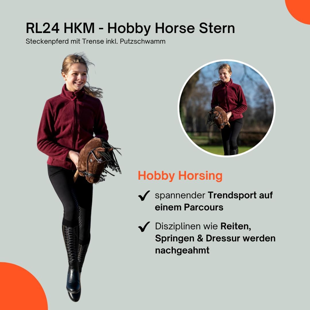 RL24 HKM - Hobby Horse Stern inkl MagicBrush | Steckenpferd mit Trense | Spielpferd aus Plüsch mit H